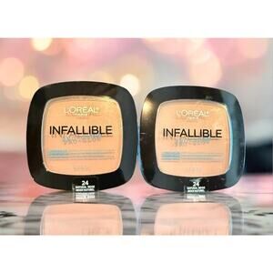 2 x LOREAL PARIS Infallible Pro-Glow Longwear Pressed Powder 24 NATURAL BEIGE
